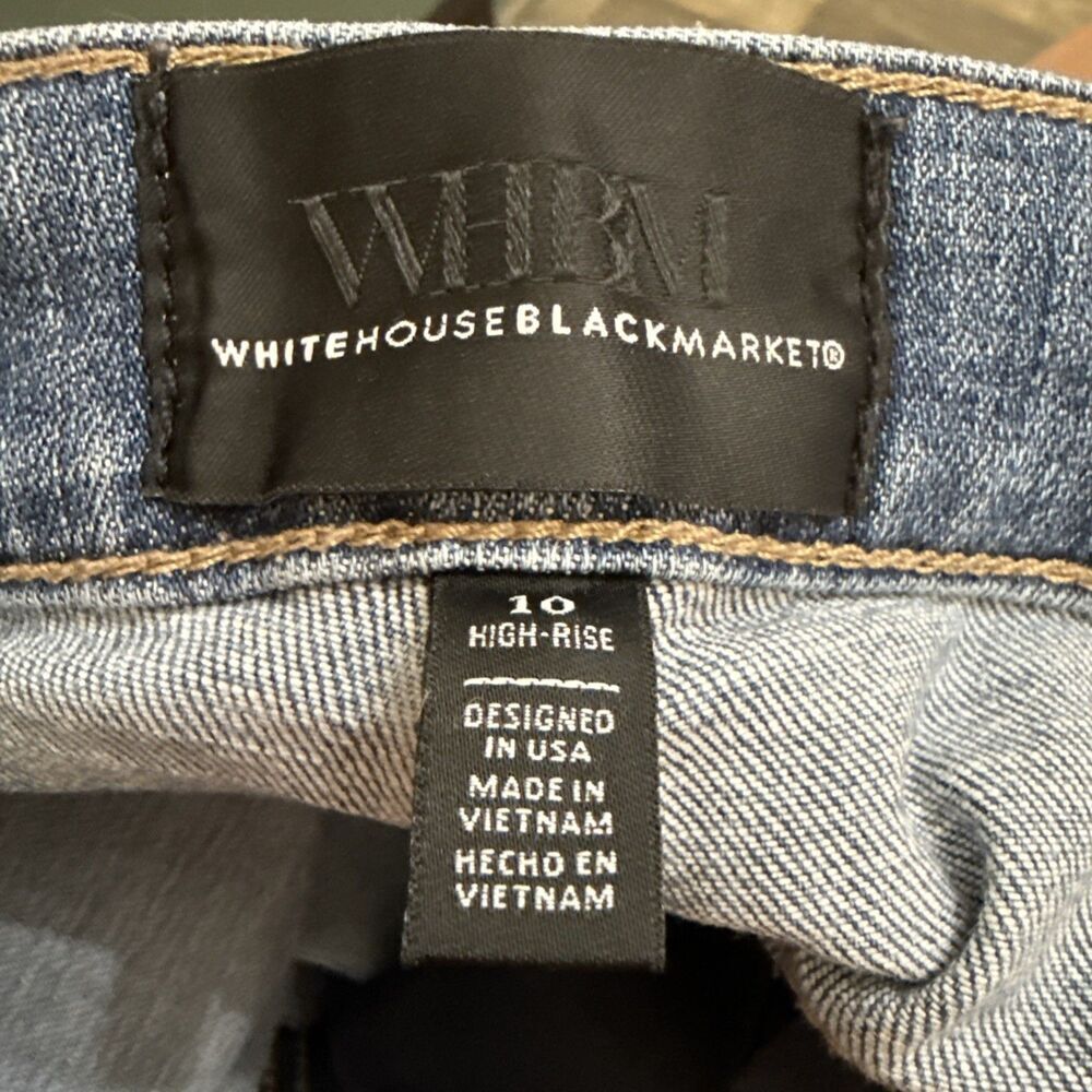 WHBM High Rise Skinny Flare Everyday Soft Denim Blue Jean Women Size 10x31.5” - Picture 5 of 13